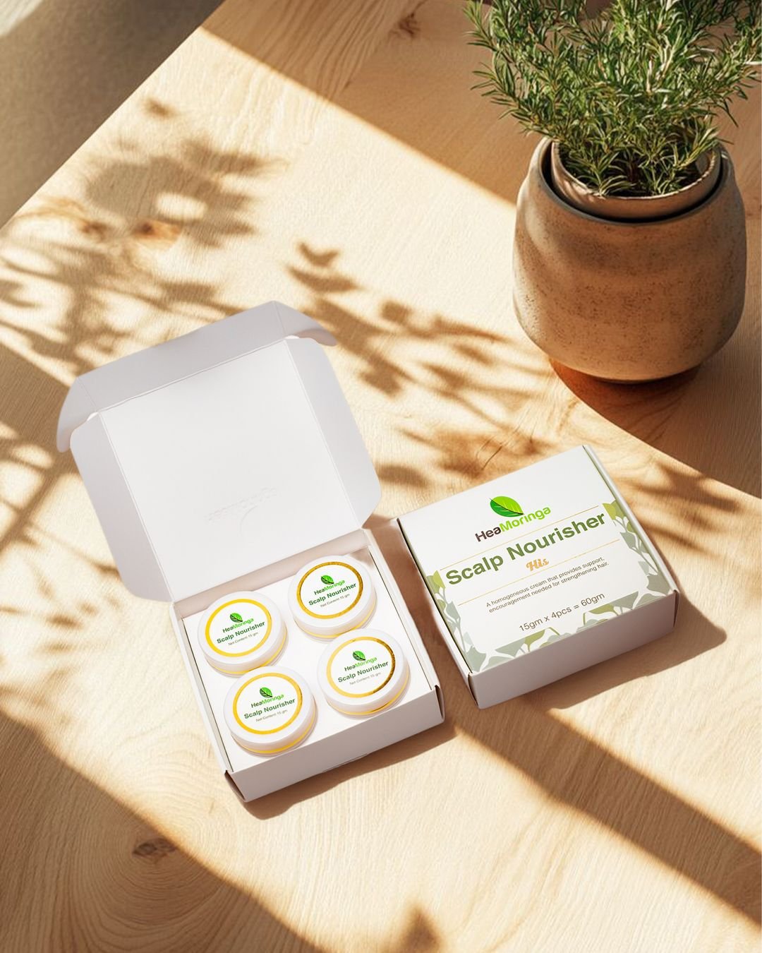 HeaMoringa Scalp Nourisher His Pack of 4 (Multi Use)